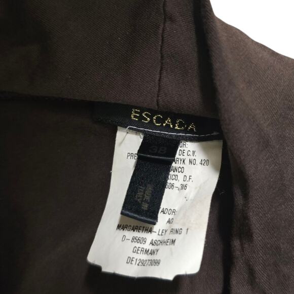 Escada Brown Draped Cowl Neck Long Sleeve Top Size 38 Rayon Blend Small - Picture 4 of 7